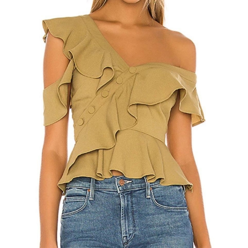ISO Lovers + Friends Shiloh Top in Army Green